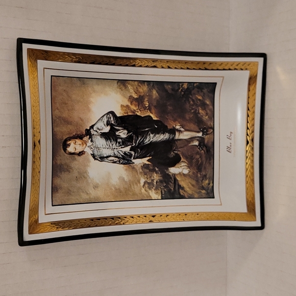 Vintage Art Glass Dish of Blue Boy by Pierre Auguste Renoir - Picture 1 of 12